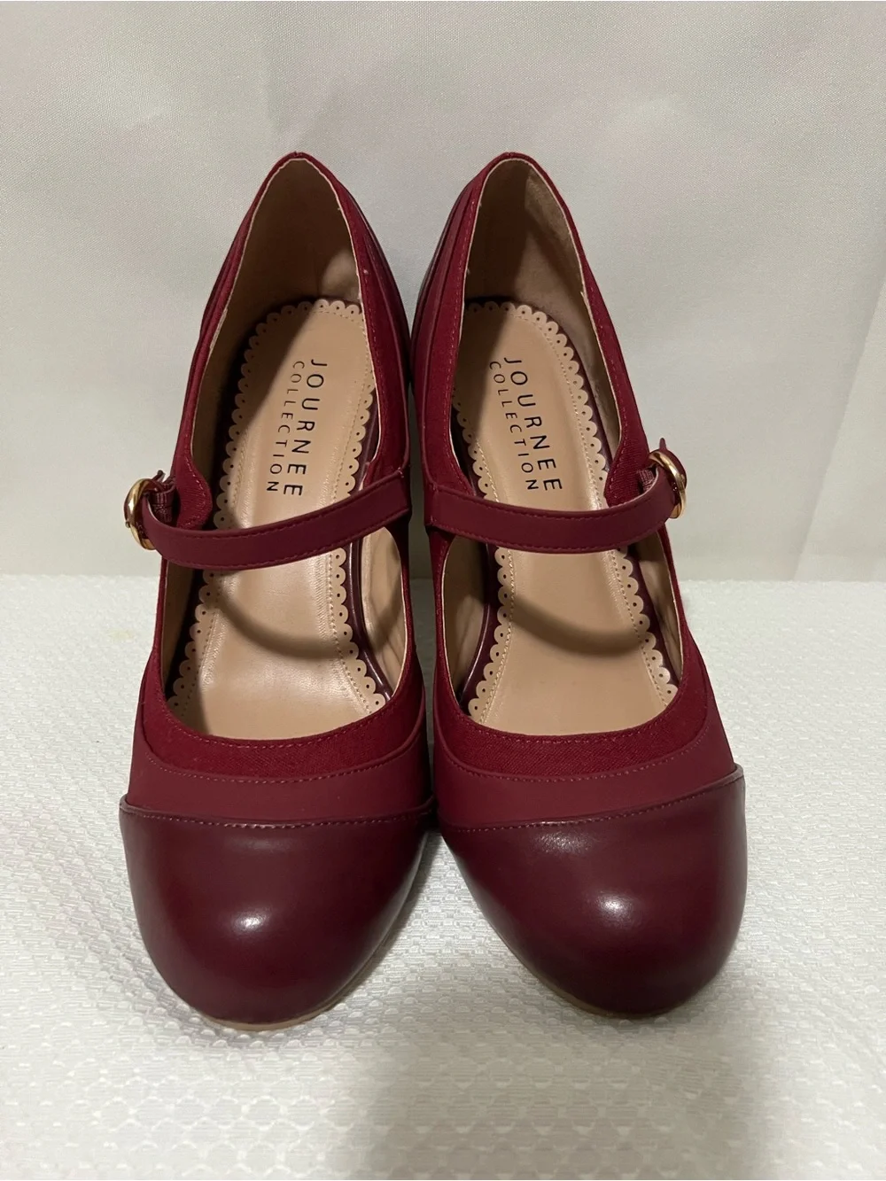 Women’s Journee Collection Wine Red Mary Jane Heels Size 9 1/2